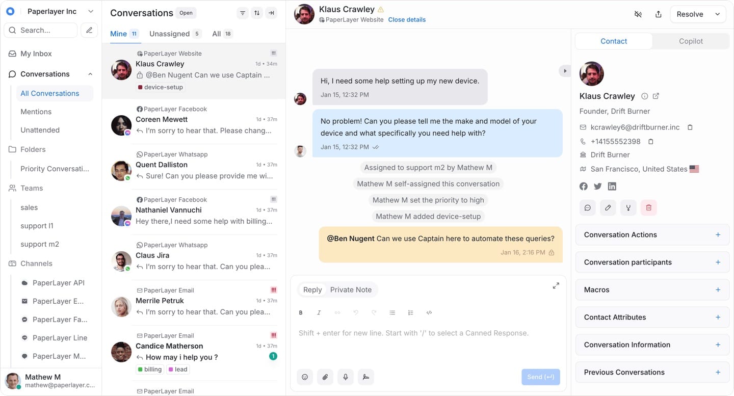 Chatwoot screenshot 1 of 3